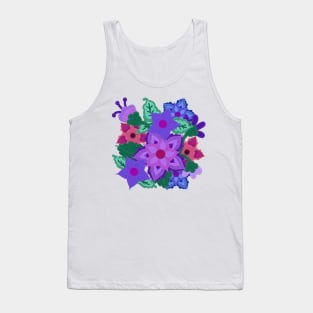 Felt Floral Motif Tank Top